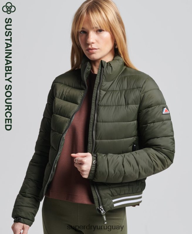 uy Superdry mujer chaqueta bomber fuji verde DT2N8Z5652 ropa