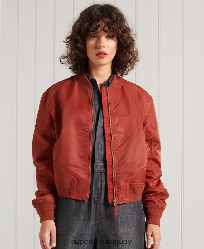 uy Superdry mujer chaqueta bomber ma1 rojo DT2N8Z3837 ropa