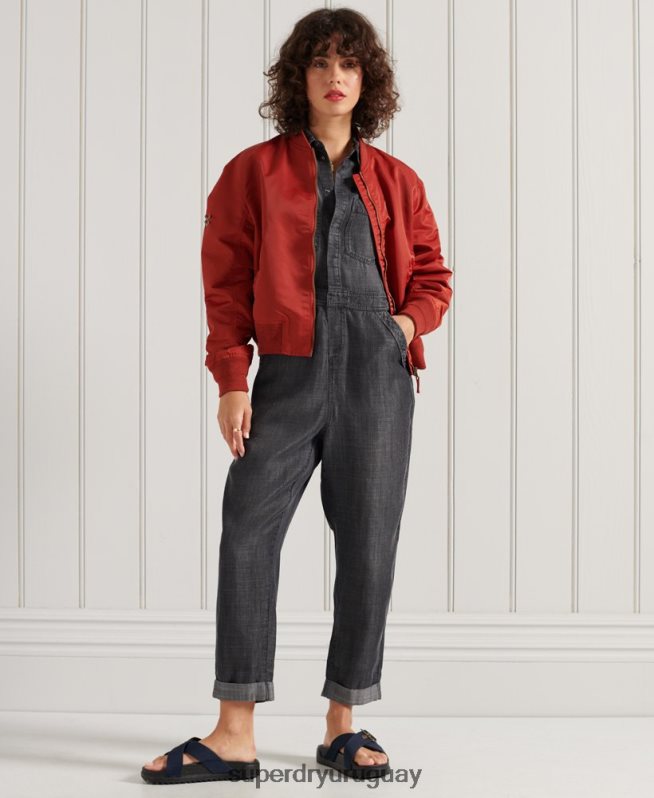 uy Superdry mujer chaqueta bomber ma1 rojo DT2N8Z3837 ropa