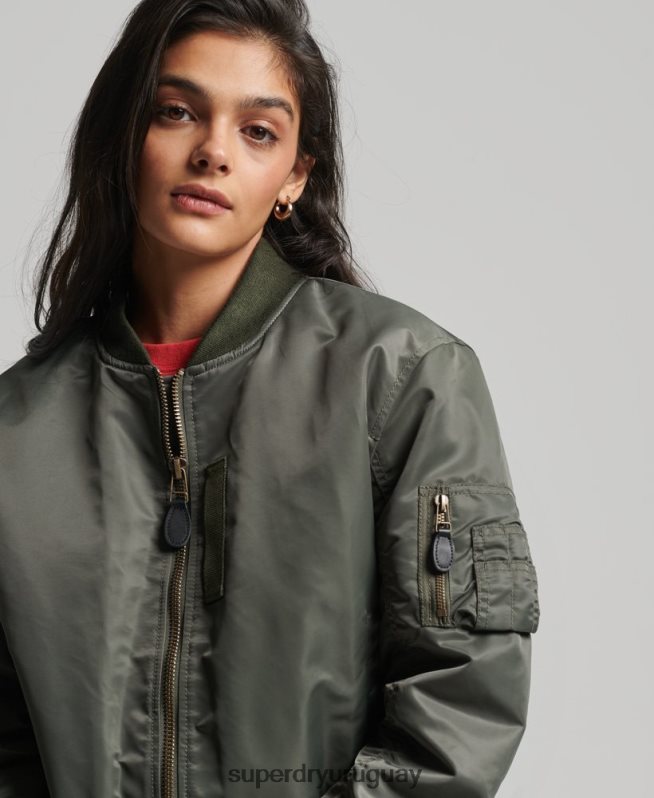uy Superdry mujer chaqueta bomber ma1 verde DT2N8Z5644 ropa