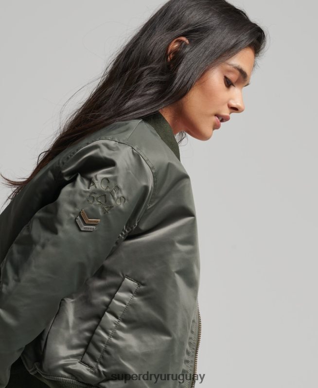 uy Superdry mujer chaqueta bomber ma1 verde DT2N8Z5644 ropa