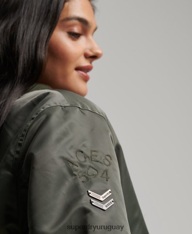 uy Superdry mujer chaqueta bomber ma1 verde DT2N8Z5644 ropa