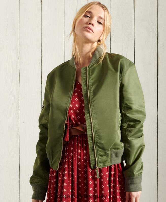 uy Superdry mujer chaqueta bomber ma1 verde DT2N8Z5656 ropa