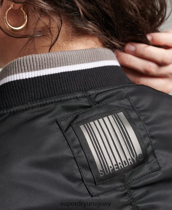 uy Superdry mujer chaqueta bomber oportunista ma-1 negro DT2N8Z5661 ropa