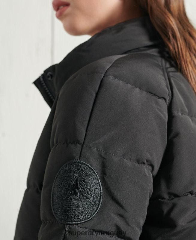 uy Superdry mujer chaqueta bomber sin capucha everest negro DT2N8Z5718 ropa