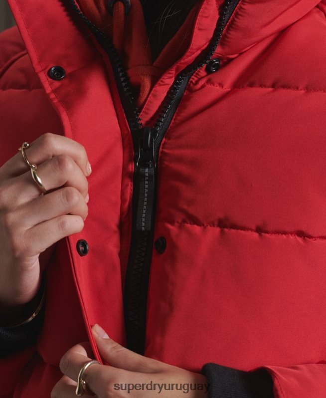 uy Superdry mujer chaqueta bomber sin capucha everest rojo DT2N8Z5659 ropa