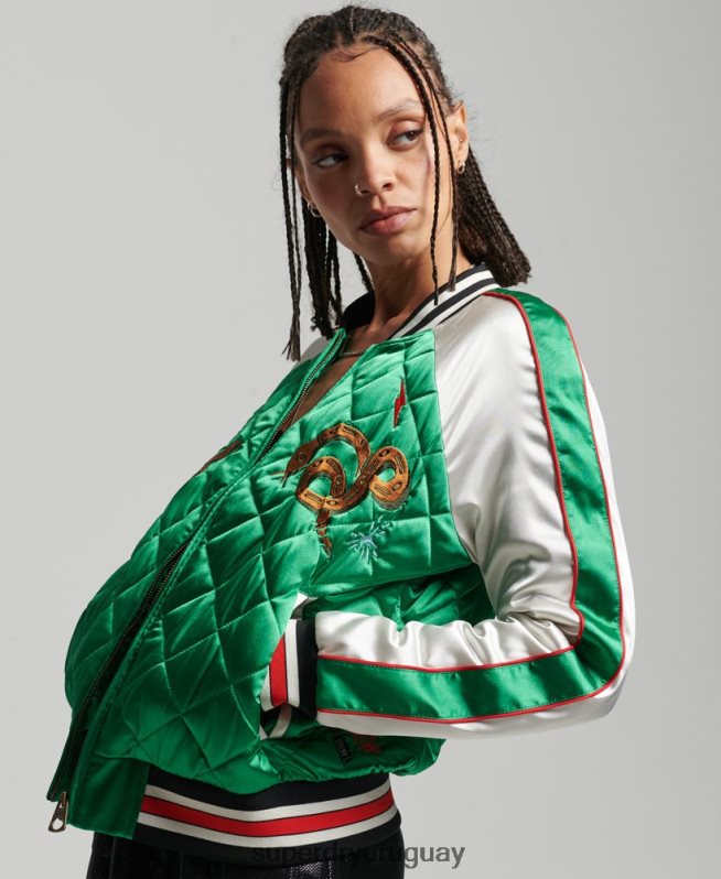 uy Superdry mujer chaqueta bomber suika verde DT2N8Z3543 ropa