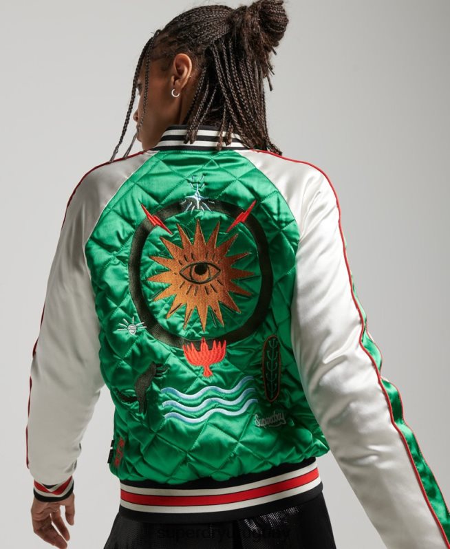uy Superdry mujer chaqueta bomber suika verde DT2N8Z3543 ropa