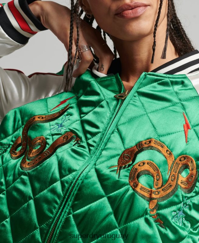 uy Superdry mujer chaqueta bomber suika verde DT2N8Z3543 ropa