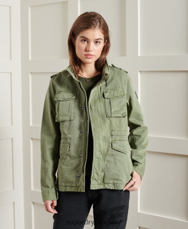uy Superdry mujer chaqueta camari novato verde DT2N8Z5681 ropa