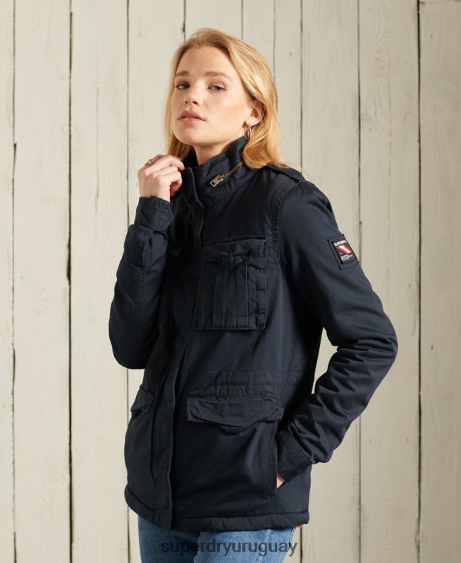 uy Superdry mujer chaqueta clásica de rookie borg Armada DT2N8Z5583 ropa