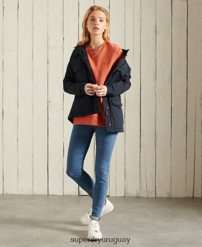 uy Superdry mujer chaqueta clásica de rookie borg Armada DT2N8Z5583 ropa