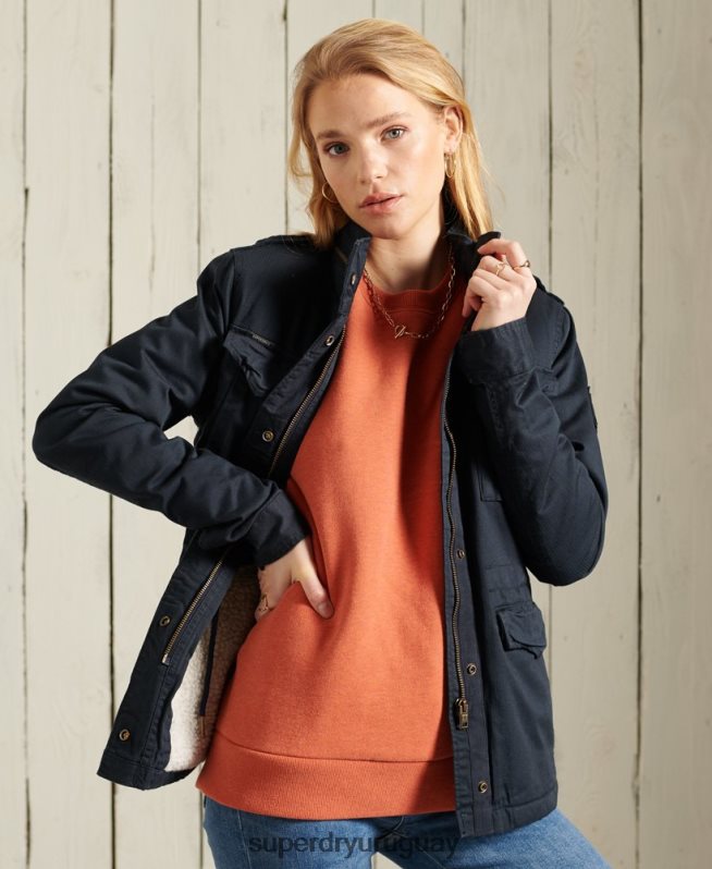 uy Superdry mujer chaqueta clásica de rookie borg Armada DT2N8Z5583 ropa