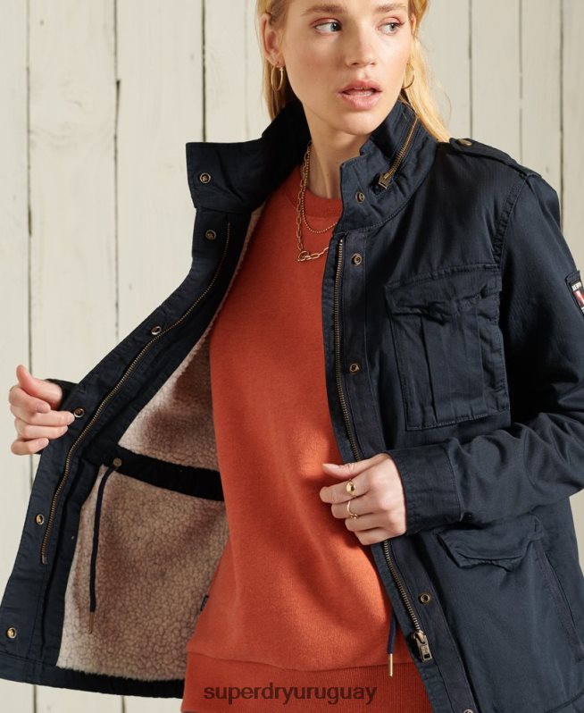 uy Superdry mujer chaqueta clásica de rookie borg Armada DT2N8Z5583 ropa