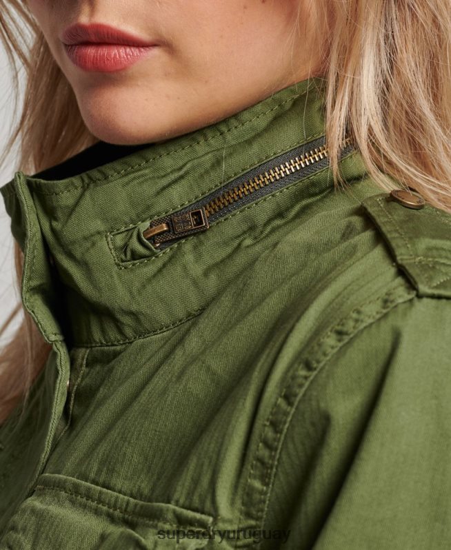 uy Superdry mujer chaqueta clásica de rookie borg verde DT2N8Z5588 ropa