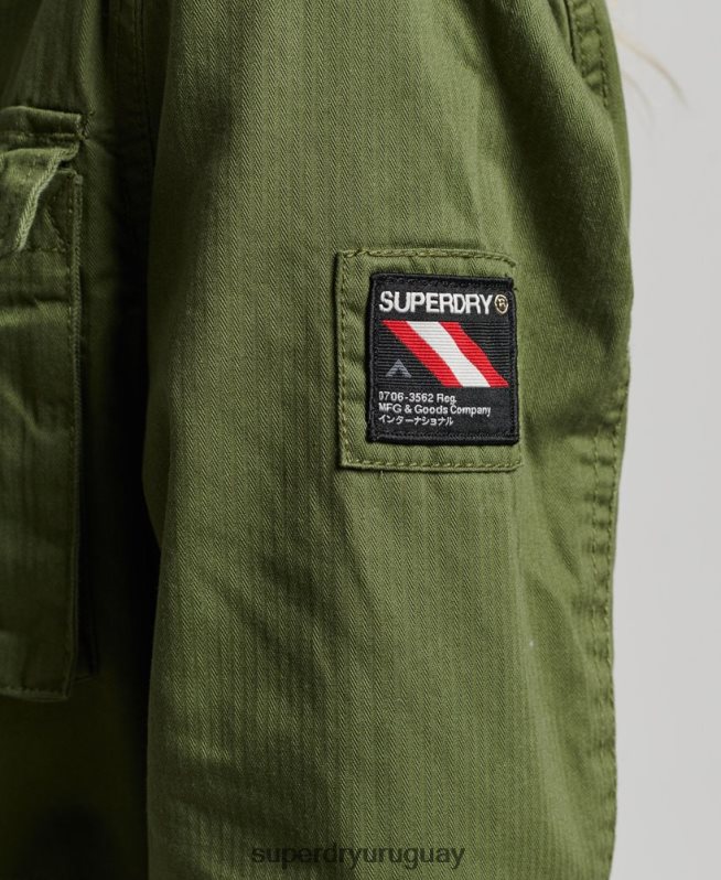 uy Superdry mujer chaqueta clásica de rookie borg verde DT2N8Z5588 ropa