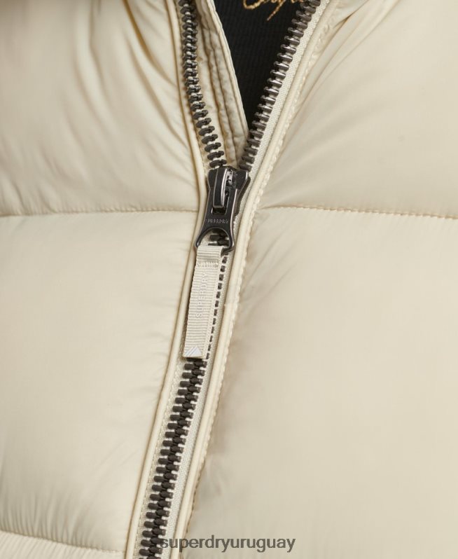 uy Superdry mujer chaqueta corta con capucha fuji beige DT2N8Z3804 ropa