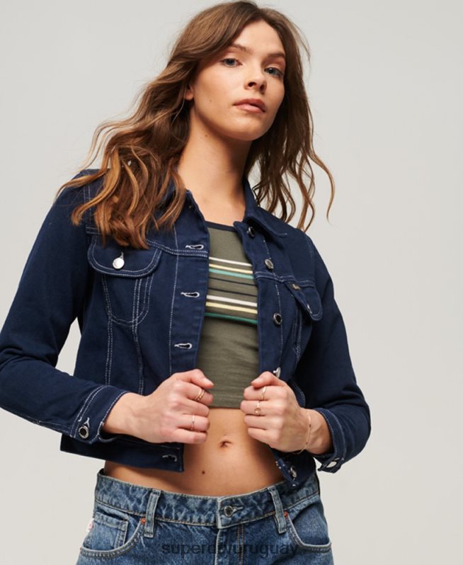 uy Superdry mujer chaqueta corta de ropa de trabajo Armada DT2N8Z3528 ropa