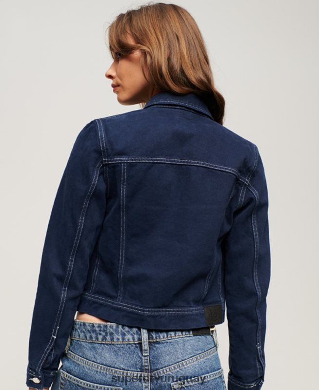 uy Superdry mujer chaqueta corta de ropa de trabajo Armada DT2N8Z3528 ropa