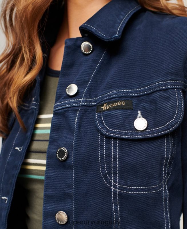uy Superdry mujer chaqueta corta de ropa de trabajo Armada DT2N8Z3528 ropa