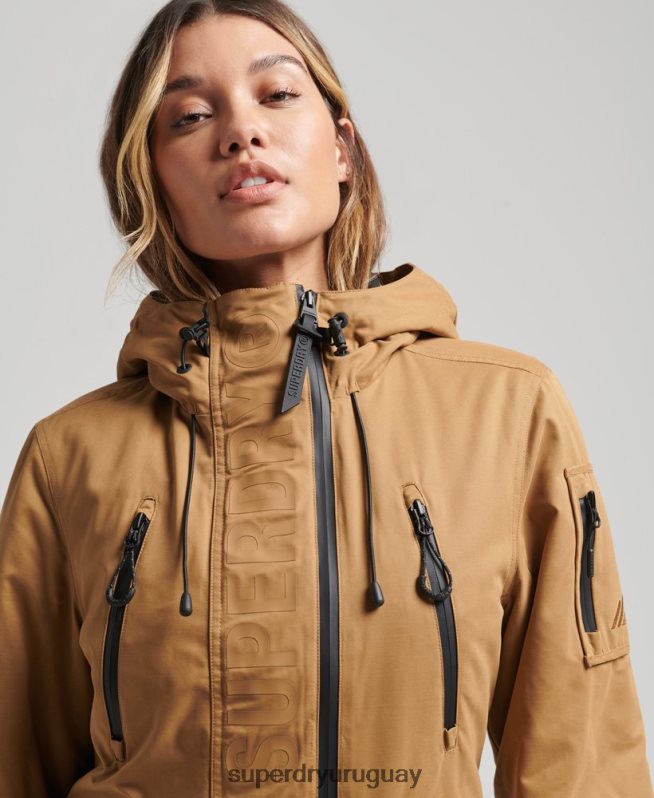 uy Superdry mujer chaqueta cortavientos de microfibra ultimate marrón DT2N8Z5611 ropa