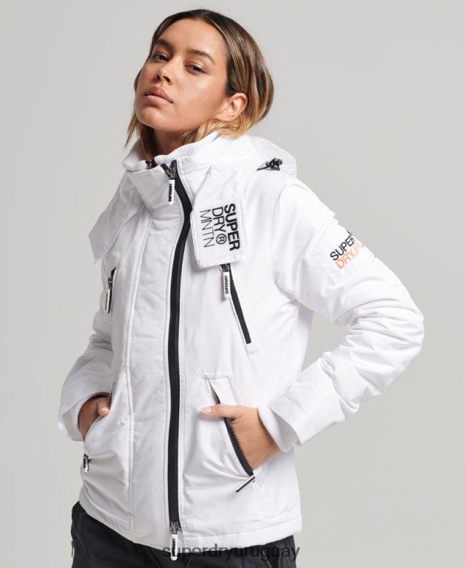 uy Superdry mujer chaqueta cortavientos mountain sd blanco DT2N8Z3537 ropa