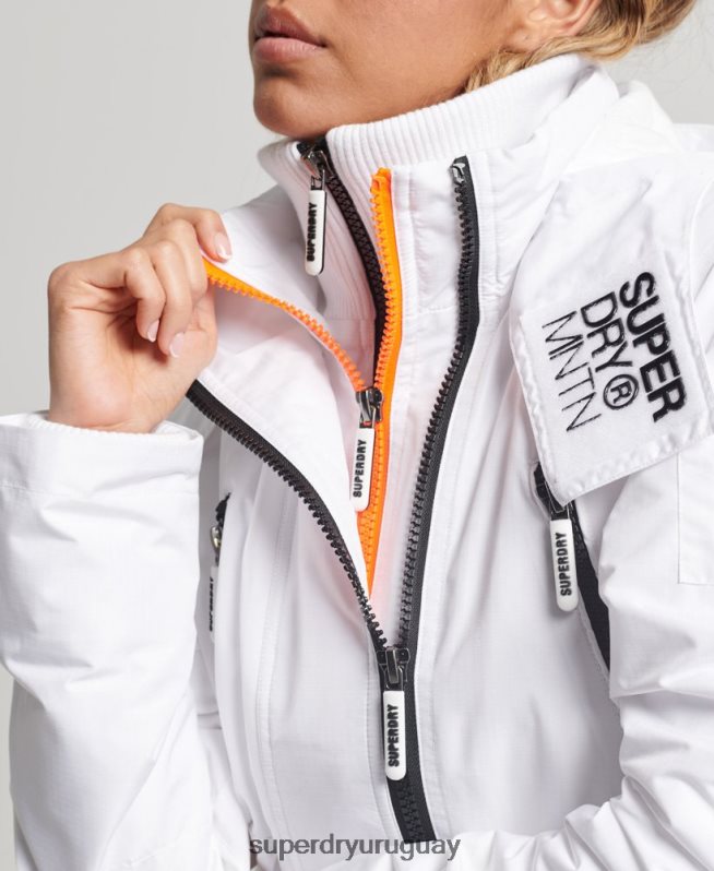 uy Superdry mujer chaqueta cortavientos mountain sd blanco DT2N8Z3537 ropa