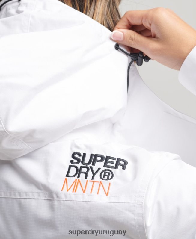 uy Superdry mujer chaqueta cortavientos mountain sd blanco DT2N8Z3537 ropa