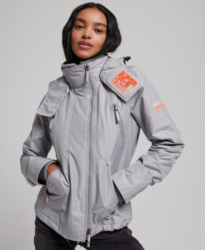 uy Superdry mujer chaqueta cortavientos mountain sd gris claro DT2N8Z3533 ropa