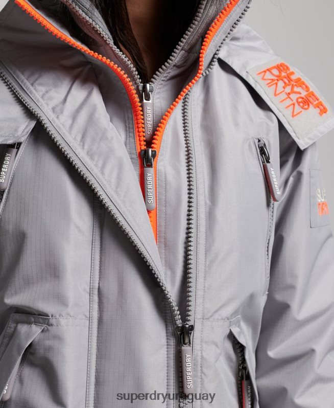 uy Superdry mujer chaqueta cortavientos mountain sd gris claro DT2N8Z3533 ropa
