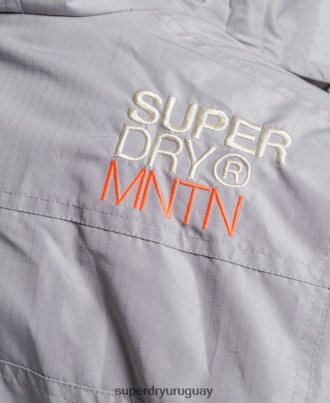 uy Superdry mujer chaqueta cortavientos mountain sd gris claro DT2N8Z3533 ropa