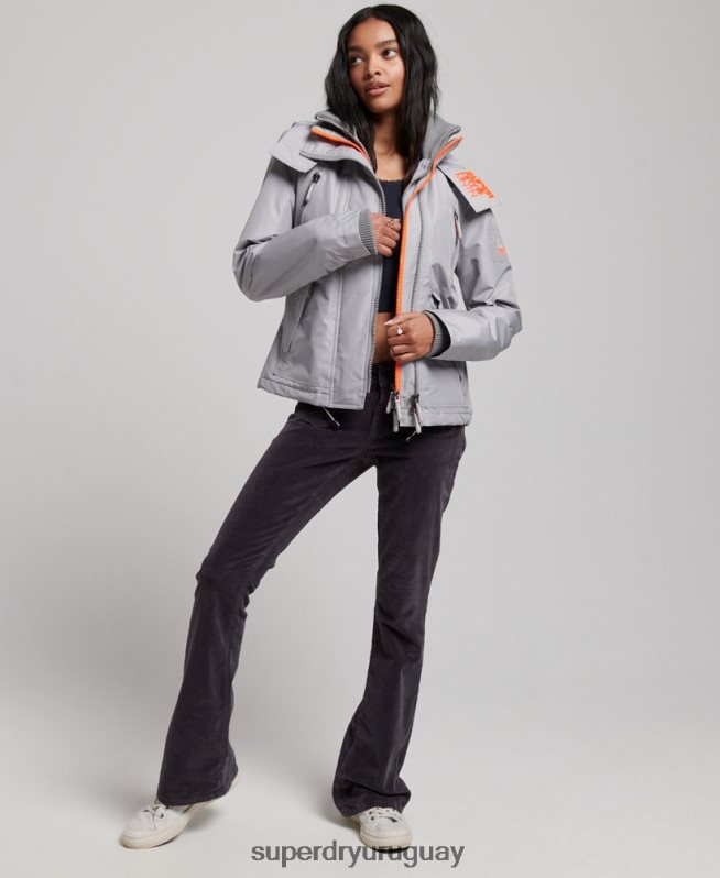 uy Superdry mujer chaqueta cortavientos mountain sd gris claro DT2N8Z3533 ropa