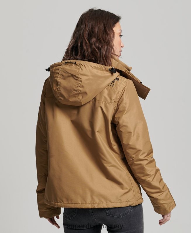 uy Superdry mujer chaqueta cortavientos mountain sd marrón DT2N8Z3618 ropa