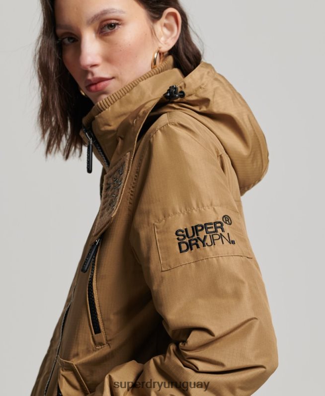 uy Superdry mujer chaqueta cortavientos mountain sd marrón DT2N8Z3618 ropa