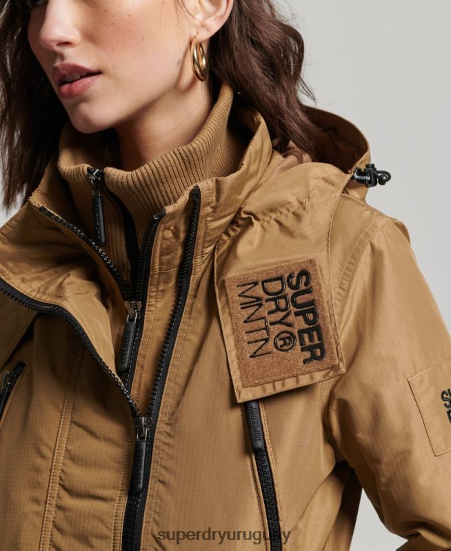 uy Superdry mujer chaqueta cortavientos mountain sd marrón DT2N8Z3618 ropa