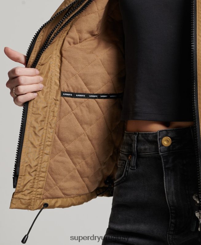 uy Superdry mujer chaqueta cortavientos mountain sd marrón DT2N8Z3618 ropa