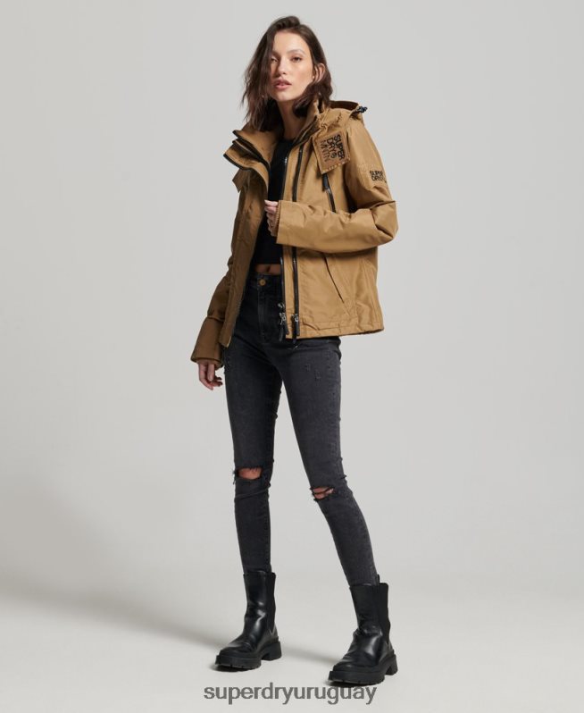 uy Superdry mujer chaqueta cortavientos mountain sd marrón DT2N8Z3618 ropa