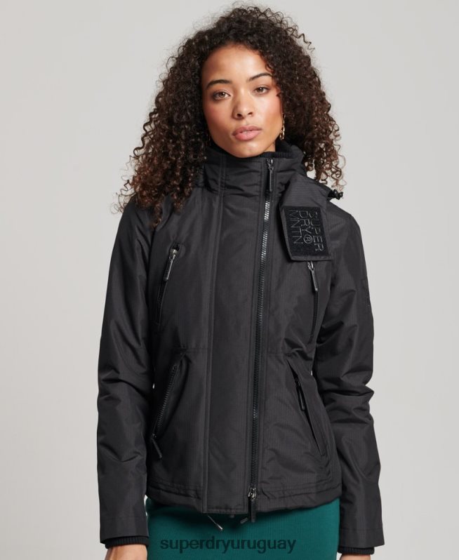 uy Superdry mujer chaqueta cortavientos mountain sd negro DT2N8Z3628 ropa