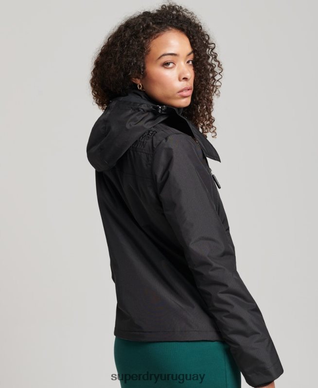 uy Superdry mujer chaqueta cortavientos mountain sd negro DT2N8Z3628 ropa