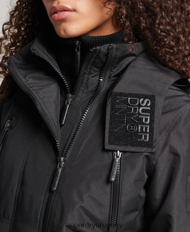 uy Superdry mujer chaqueta cortavientos mountain sd negro DT2N8Z3628 ropa
