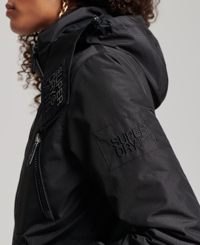 uy Superdry mujer chaqueta cortavientos mountain sd negro DT2N8Z3628 ropa