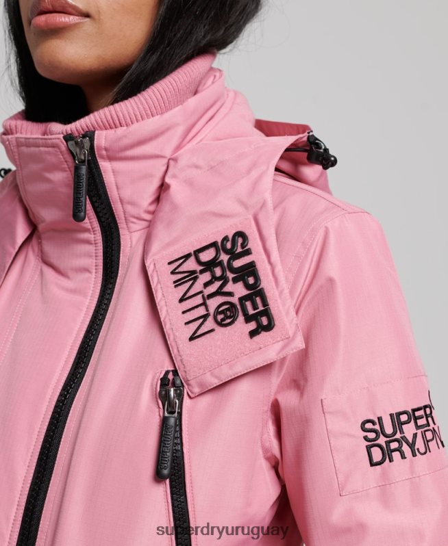 uy Superdry mujer chaqueta cortavientos mountain sd rosa DT2N8Z3833 ropa