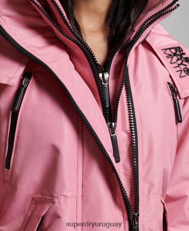 uy Superdry mujer chaqueta cortavientos mountain sd rosa DT2N8Z3833 ropa
