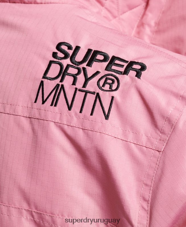 uy Superdry mujer chaqueta cortavientos mountain sd rosa DT2N8Z3833 ropa