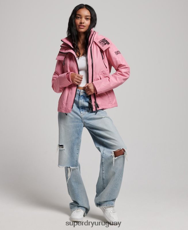 uy Superdry mujer chaqueta cortavientos mountain sd rosa DT2N8Z3833 ropa