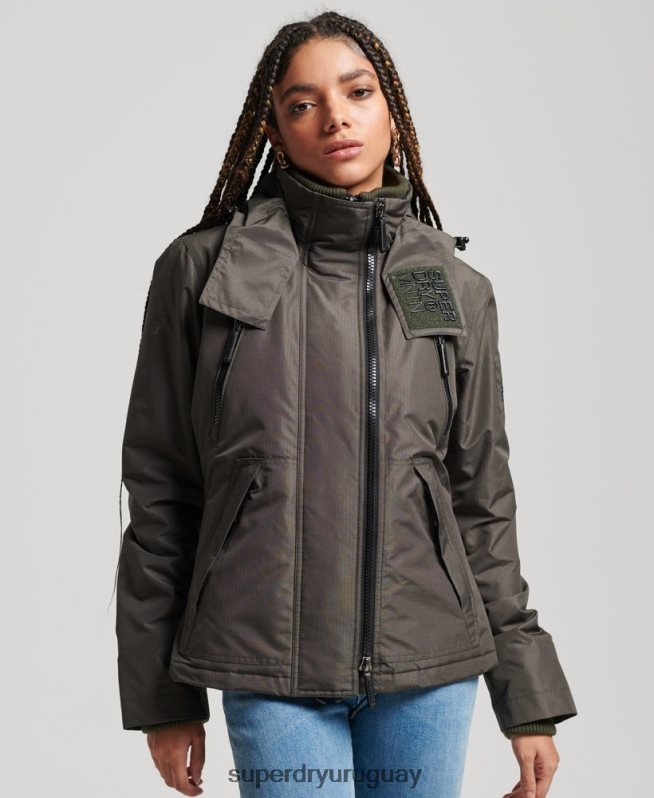 uy Superdry mujer chaqueta cortavientos mountain sd verde DT2N8Z3728 ropa