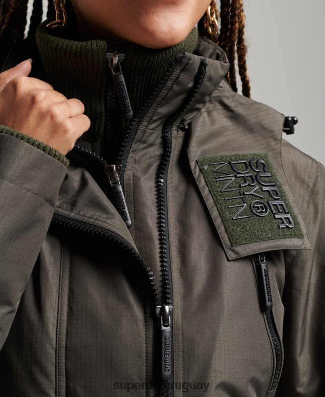 uy Superdry mujer chaqueta cortavientos mountain sd verde DT2N8Z3728 ropa