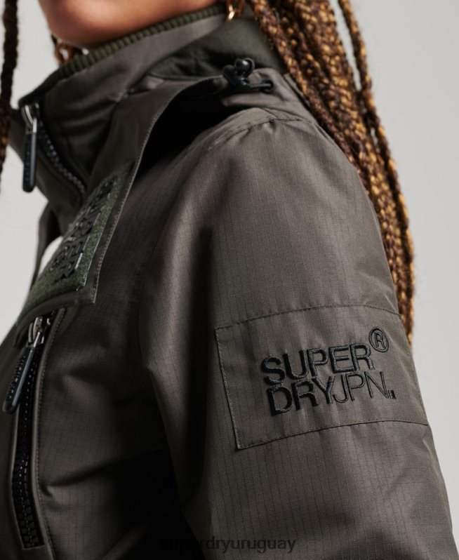 uy Superdry mujer chaqueta cortavientos mountain sd verde DT2N8Z3728 ropa