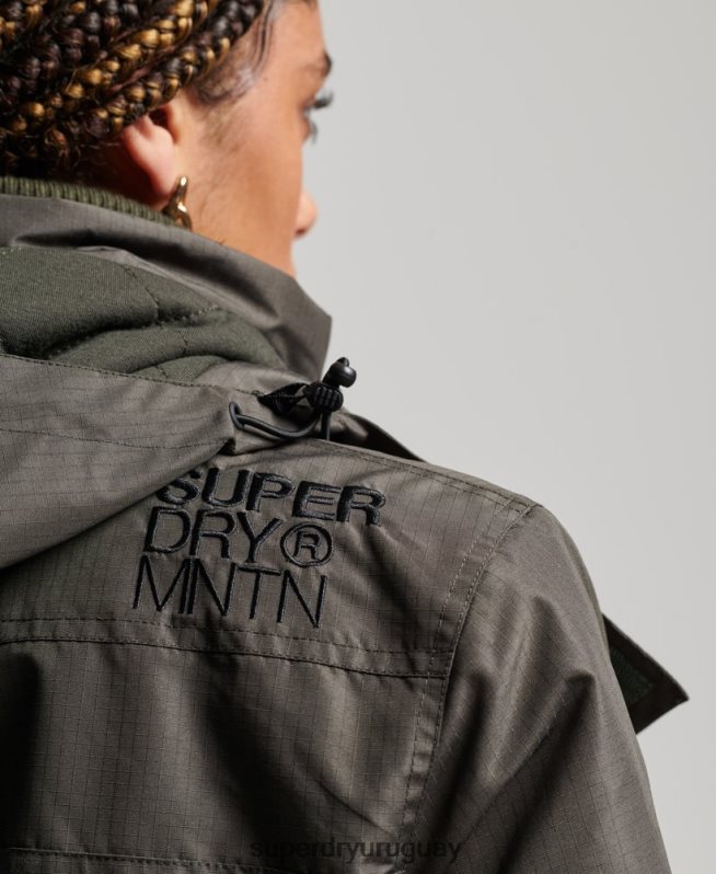 uy Superdry mujer chaqueta cortavientos mountain sd verde DT2N8Z3728 ropa