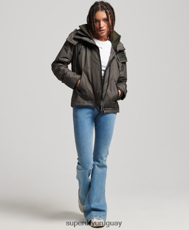 uy Superdry mujer chaqueta cortavientos mountain sd verde DT2N8Z3728 ropa